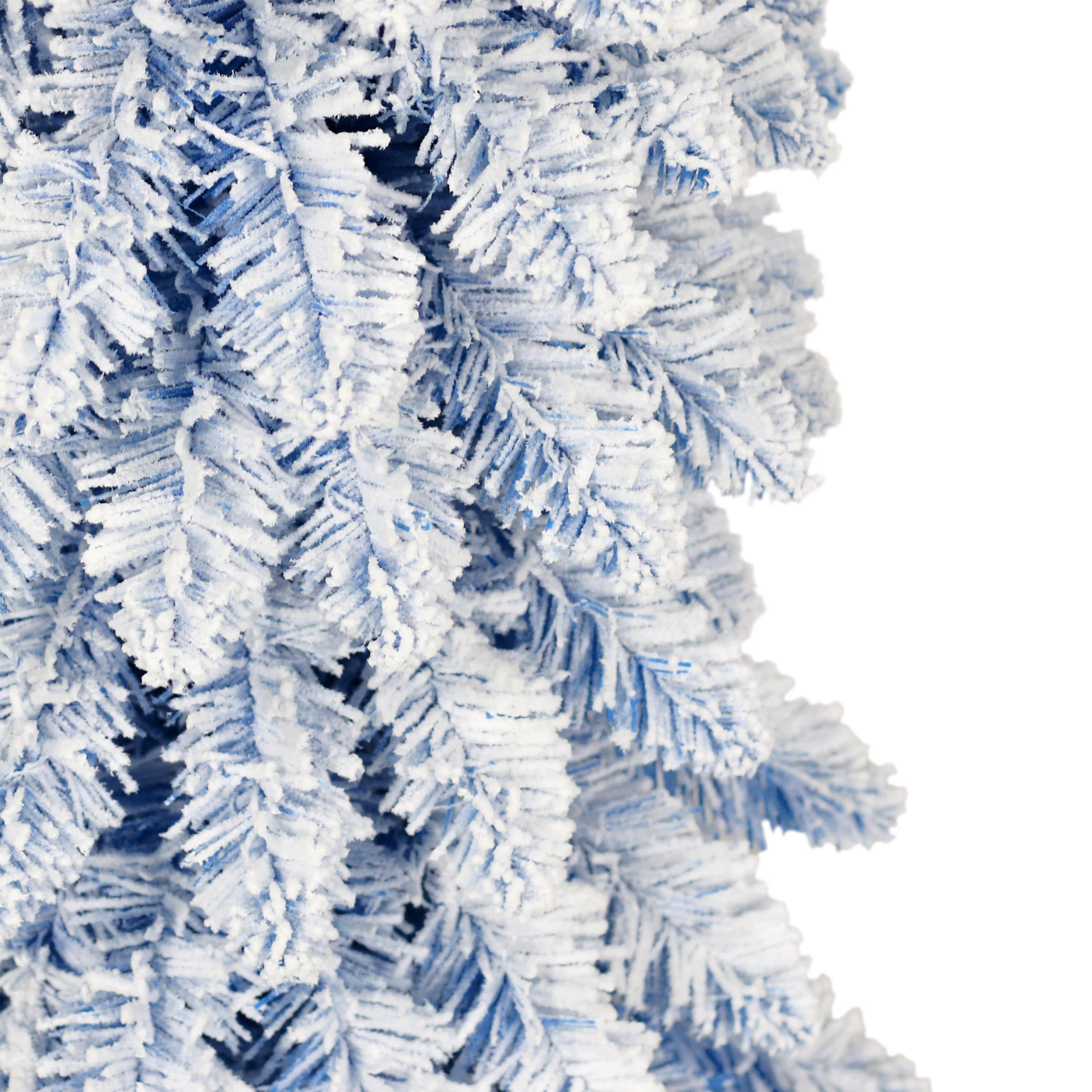 4ft Pre-Lit Flocked Blue Alpine Pencil Tree